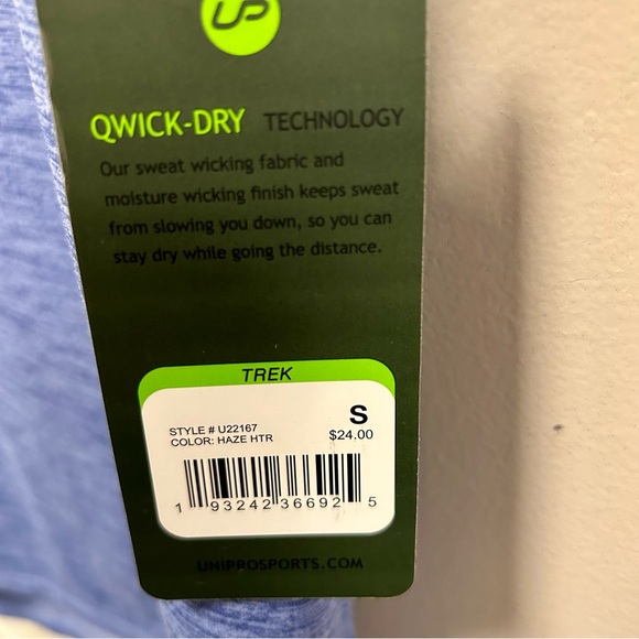 Unipro Sz S Heather Blue Tank Top Moisture Wicking NWT - Picture 2 of 9